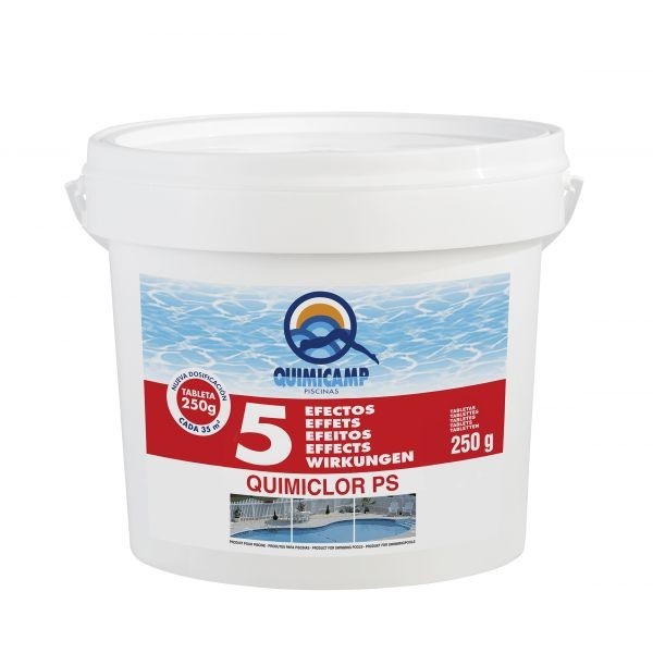 Quimiclor 5 Efectos Tabletas 250 gr. QUIMICAMP 10+3 Kg